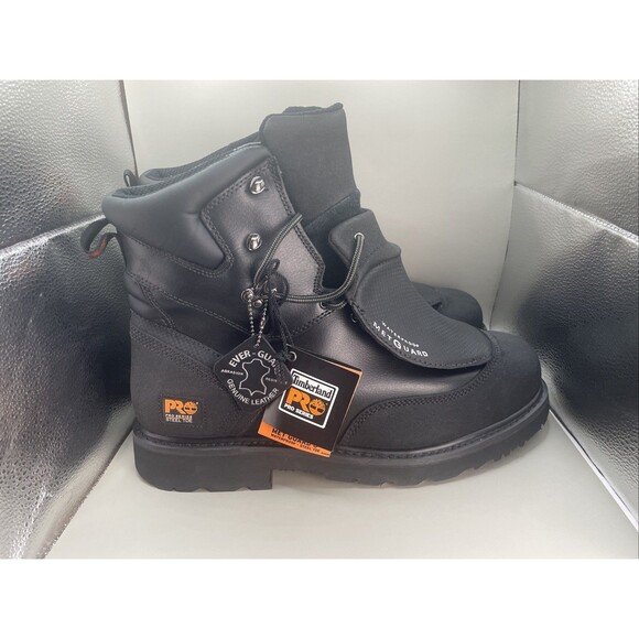 Timberland Pro Work Boots Steel Toe Met Guard Mens 15 M Black Leather 53530 - Picture 1 of 7